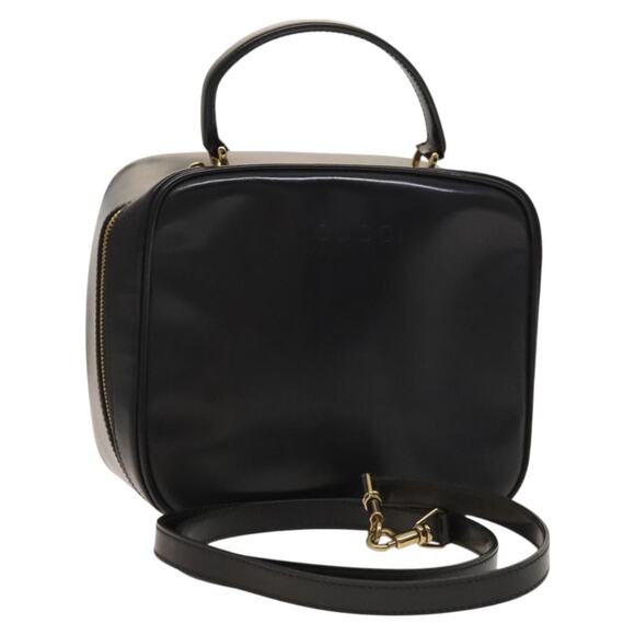 GUCCI Bamboo Bag Patent Leather Gold Dark Gray 000 3270 000 3270 - Picture 1 of 16